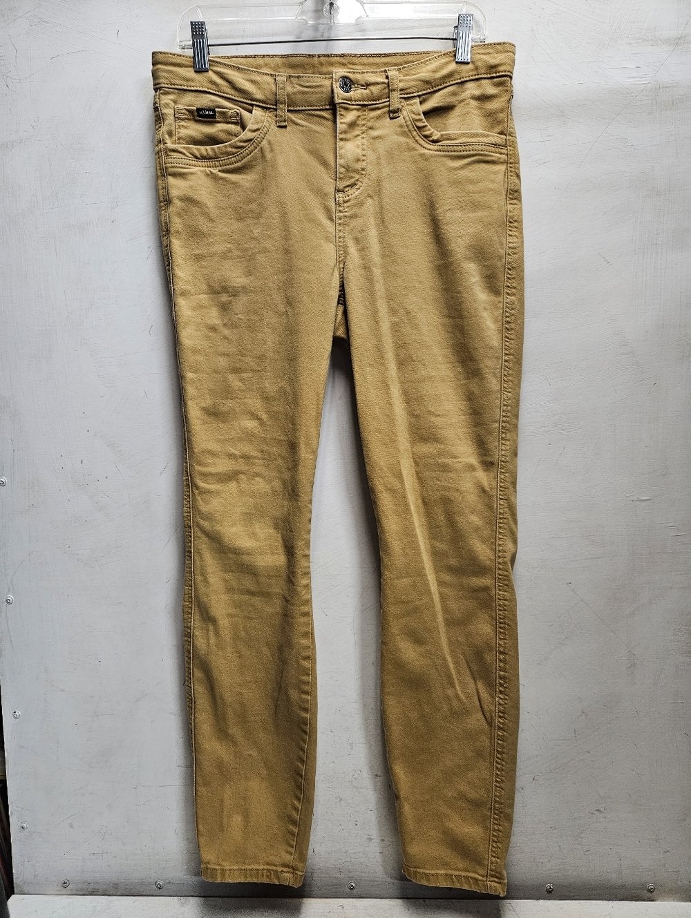 KUHL Kontour Skinny Jeans 12 Short Mustard Yellow Stretchy Performance Fabric